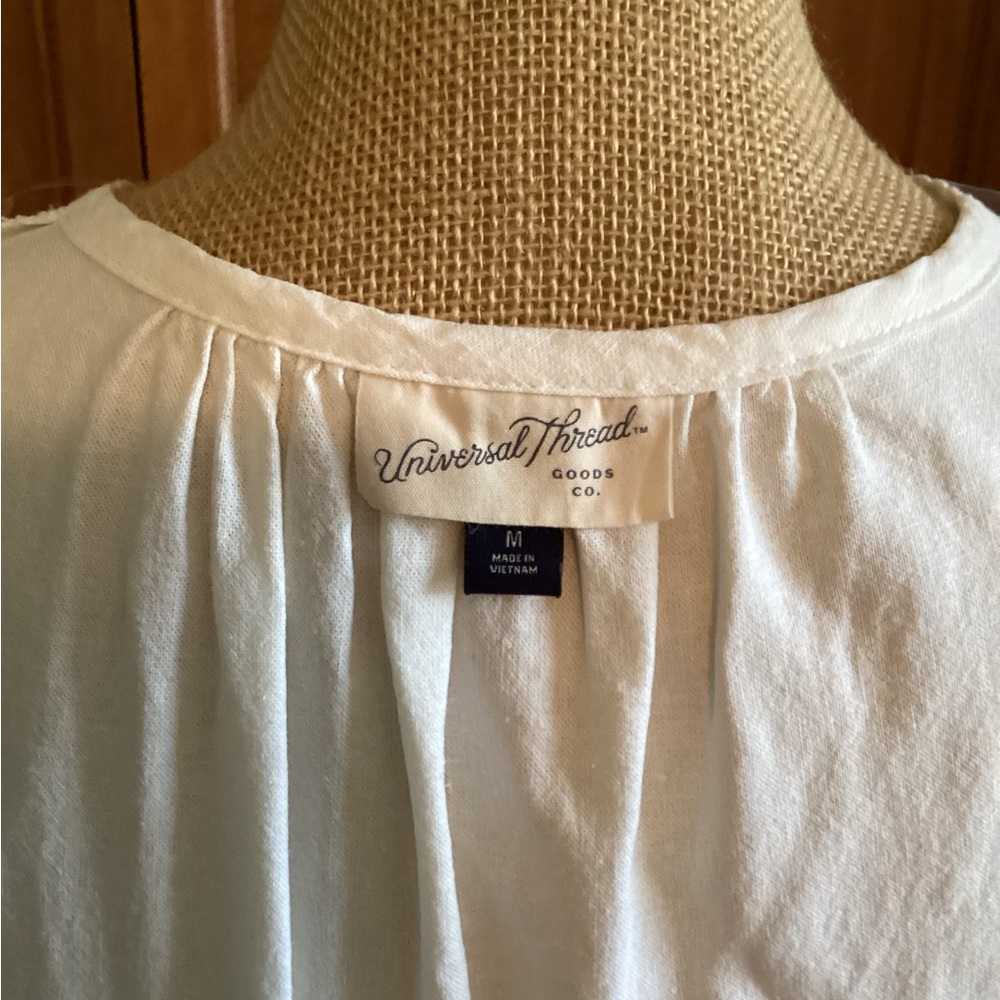 Universal Thread Goods Co. White Linen Blend Dress, Size M - Picture 5 of 5